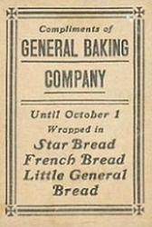 1911-14 General Baking (D304) #NNO Frank Chance Back