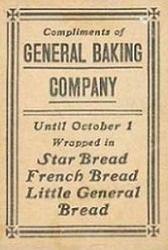 1911-14 General Baking (D304) #NNO Nap Lajoie Back