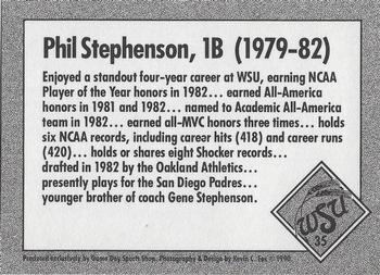 1990 Game Day Wichita State Shockers #35 Phil Stephenson Back