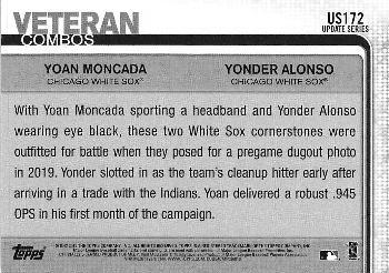 2019 Topps Update - Yellow #US172 Yoan Moncada/Yonder Alonso Back