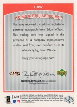 2006 Upper Deck - InkRedible #I-BW Brian Wilson Back