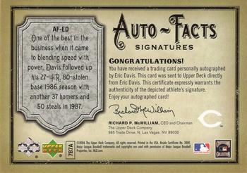 2006 Upper Deck Artifacts - Auto-Facts Signatures #AF-ED Eric Davis Back