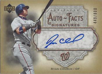 2006 Upper Deck Artifacts - Auto-Facts Signatures #AF-RC Ryan Church Front