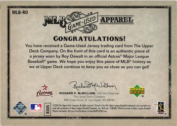 2006 Upper Deck Artifacts - MLB Game-Used Apparel Gold Limited #MLB-RO Roy Oswalt Back