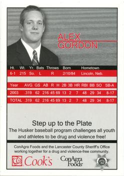 2004 Nebraska Cornhuskers #NNO Alex Gordon Back
