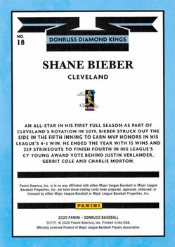 2020 Donruss #18 Shane Bieber Back