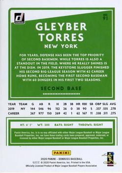 2020 Donruss #91 Gleyber Torres Back