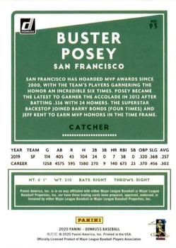 2020 Donruss #93 Buster Posey Back