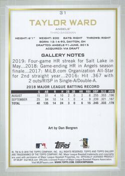 2019 Topps Gallery #31 Taylor Ward Back
