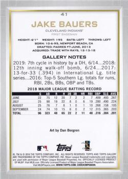 2019 Topps Gallery #41 Jake Bauers Back