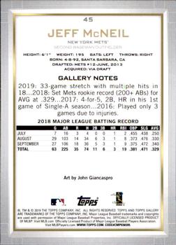 2019 Topps Gallery #45 Jeff McNeil Back