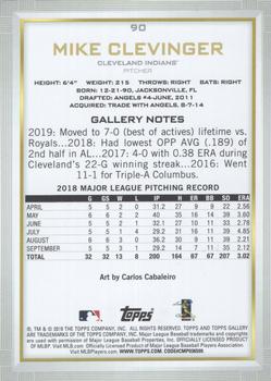 2019 Topps Gallery #90 Mike Clevinger Back