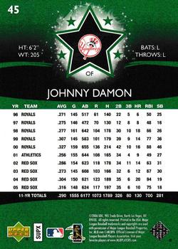 2006 Upper Deck Future Stars - Green #45 Johnny Damon Back