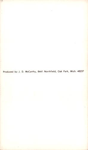 1970 JD McCarthy Postcards #NNO Carl Taylor Back