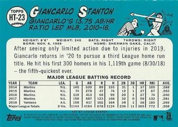 2019 Topps Gallery - Heritage #HT-23 Giancarlo Stanton Back