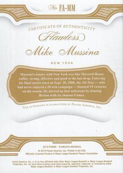 2019 Panini Flawless - Flawless Autographs #FA-MM Mike Mussina Back