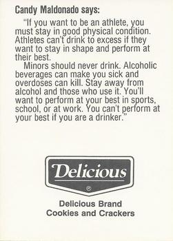 1991 Milwaukee Brewers Police - Milton PD & Milton Optimist Club #NNO Candy Maldonado Back