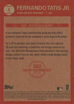 2018-19 Topps 582 Montgomery Club Set 5 #5 Fernando Tatis Jr. Back