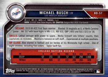 2019 Bowman Draft - Blue #BD-57 Michael Busch Back