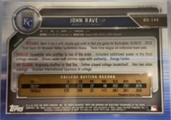 2019 Bowman Draft - Blue #BD-144 John Rave Back