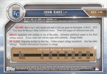 2019 Bowman Draft - Chrome #BDC-144 John Rave Back