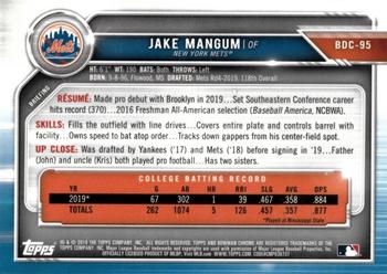 2019 Bowman Draft - Chrome Purple Refractor #BDC-95 Jake Mangum Back