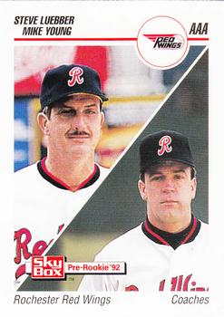 1992 SkyBox Team Sets AAA #475 Steve Luebber / Mike Young Front