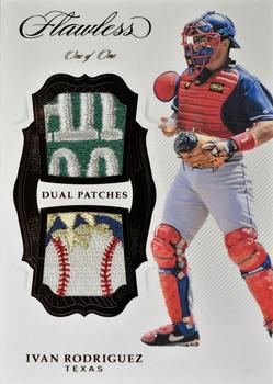 2019 Panini Flawless - Dual Patches Black #DP-IR Ivan Rodriguez Front