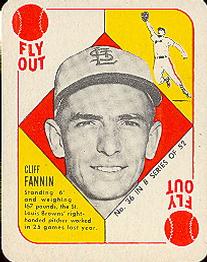 1951 Topps Blue Backs #36 Cliff Fannin Front
