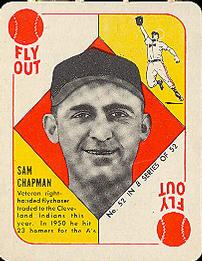1951 Topps Blue Backs #52 Sam Chapman Front