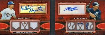 2010 Topps Sterling - Pairs Relic Autographs #SPAR-8 Robin Yount / Ryan Braun Front