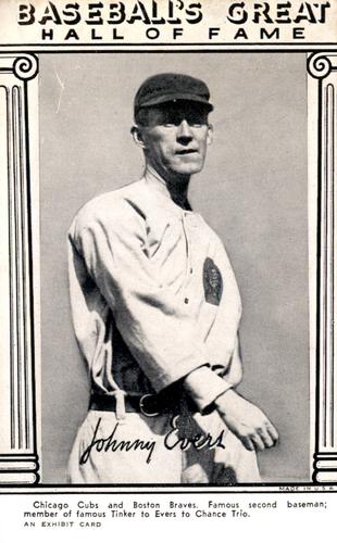 1974 Exhibits Baseball's Great HOF W464 Reprints #NNO Johnny Evers Front