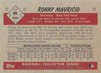 2019 Bowman Heritage - Chrome Prospects Yellow Refractor #53CP-5 Ronny Mauricio Back