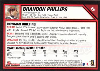 2007 Bowman - Gold #29 Brandon Phillips Back
