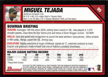 2007 Bowman - Gold #95 Miguel Tejada Back