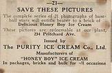 1927 Honey Boy Ice Cream (FC59) #21 George H. Burns Back