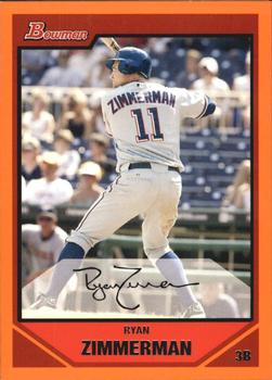 2007 Bowman - Orange #3 Ryan Zimmerman Front