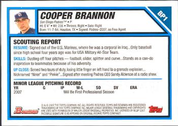 2007 Bowman - Prospects #BP1 Cooper Brannan Back