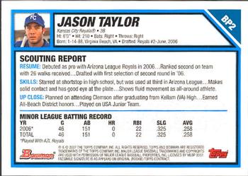2007 Bowman - Prospects #BP2 Jason Taylor Back