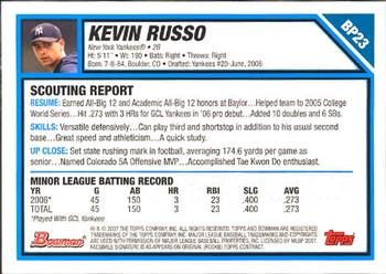 2007 Bowman - Prospects #BP23 Kevin Russo Back