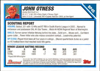 2007 Bowman - Prospects #BP45 John Otness Back