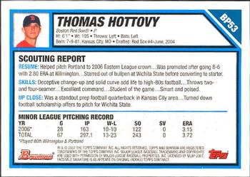 2007 Bowman - Prospects #BP53 Thomas Hottovy Back
