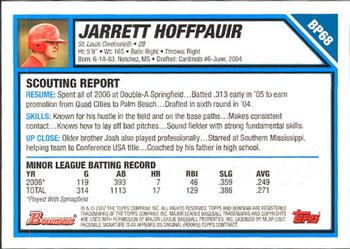 2007 Bowman - Prospects #BP68 Jarrett Hoffpauir Back