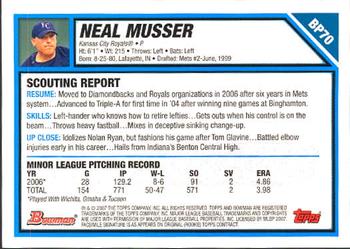 2007 Bowman - Prospects #BP70 Neal Musser Back