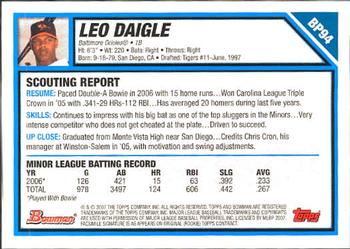 2007 Bowman - Prospects #BP94 Leo Daigle Back