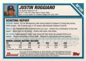 2007 Bowman - Prospects #BP100 Justin Ruggiano Back