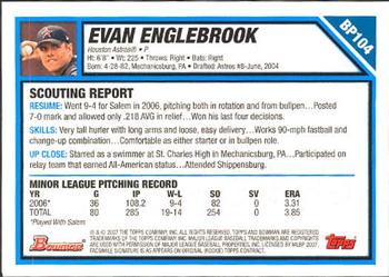 2007 Bowman - Prospects #BP104 Evan Englebrook Back