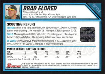 2007 Bowman - Prospects #BP135 Brad Eldred Back