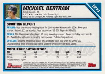 2007 Bowman - Prospects #BP73 Michael Bertram Back