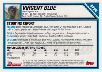 2007 Bowman - Prospects #BP96 Vincent Blue Back
